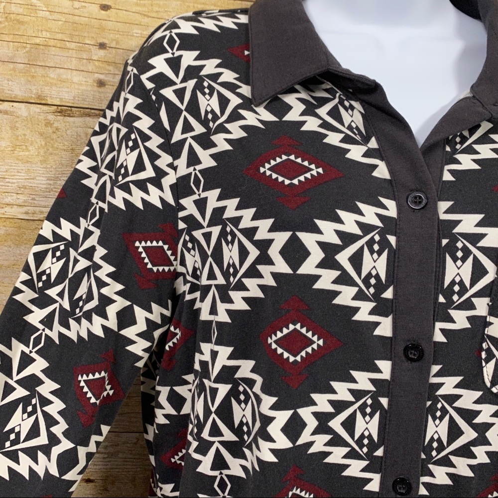 Pendleton Tribal Aztec Print Button Up Shirt Dres… - image 3